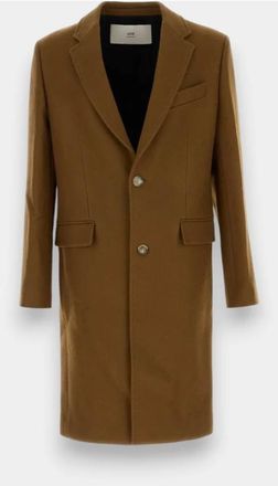 Ami Jassen, Heren, Bruin, M, Katoen, Enkelrijige Jas