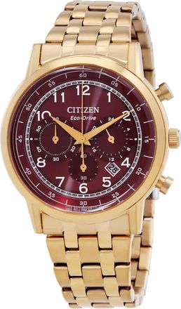 Citizen Eco-Drive Chronograph Red Dial Mens Watch CA4632-58X