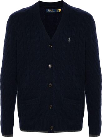 Polo Ralph Lauren Polo Pony-embroidered cardigan - men - Cashmere/Wool - L - Blue