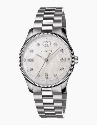 Gucci Womens Gucci YA1265064 G-Timeless Mother of Pearl Dial Ladies Watch - Silver