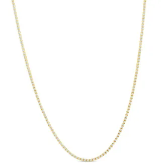 Pompeii3 Certified 5Ct 18 Diamond Tennis Necklace 14k Yellow Gold Lab Grown