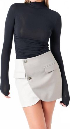 endless rose Colorblock Mini Skirt In Grey Multi