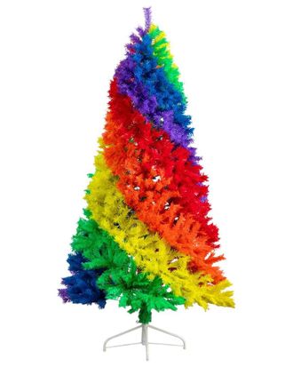 Nearly Natural 6Ft. Artificial Rainbow Christmas Tree