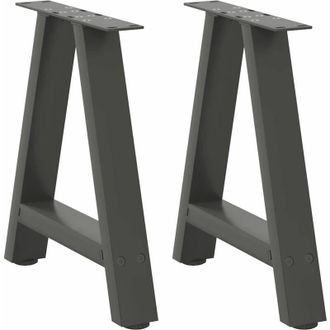 vidaXL Vidaxl - Patas Para Mesa De Centro En Forma De A (2 Unidades), Antracita, 50 X (42-43) Cm, Acero