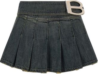 Balenciaga Blue Pleated Skirt