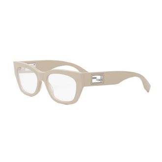Fendi FE50082I057 Square Full Rim Eyeglasses - Beige