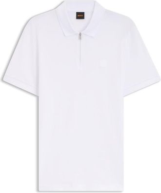 BOSS Stretch-cotton slim-fit polo shirt with logo patch