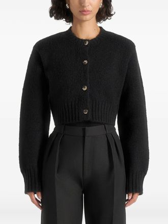 Mani&egrave;re De Voir Caren brushed button cardigan - Black
