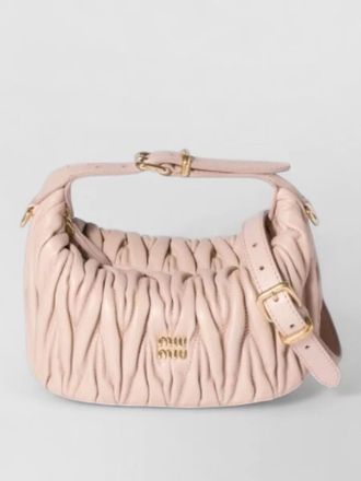 Miu Miu ruched tote bag adjustable strap hardware