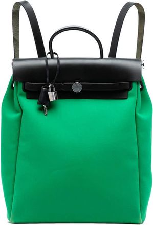 Herm&egrave;s Pre-owned Hermes Toile Herbag A Dos Zip Retourne Backpack Unisex D