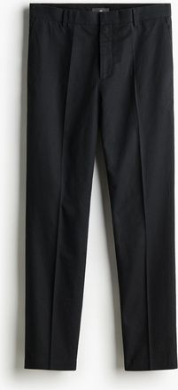 H&M Elegante Hose aus Leinenmix in Slim Fit - Schwarz