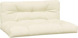 vidaXL Cojines Para Sof&aacute; De Palets 2 Unidades Tela Crema Vidaxl
