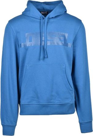 Diesel Blue Hooded Cotton Sweatshirt