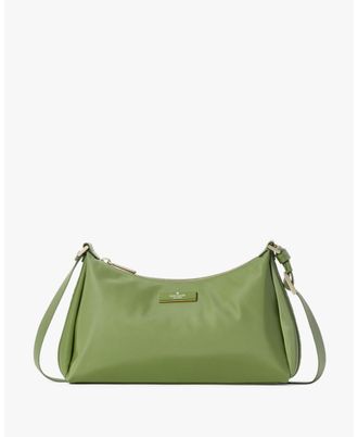 Kate Spade New York Womens Carter Ksnyl Small Shoulder Bag - Green Nylon - One Size