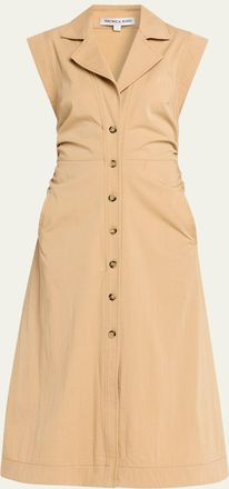 Veronica Beard Orla Button-Front Midi Shirtdress