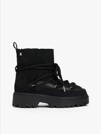 Tommy Hilfiger Botas de nieve en piel con suela dentada