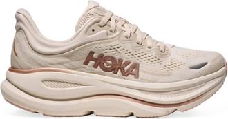 Hoka One One Womens Bondi 9 Running Shoe In Oat Milk/rose Gold