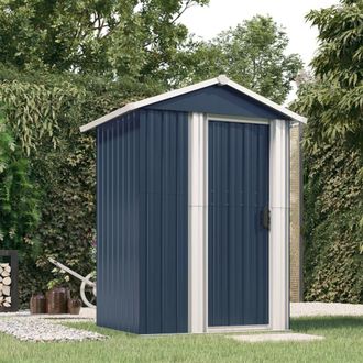Berkfield Home Garden Shed Anthracite 126x97.5x177 cm Galvanised Steel in Black