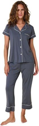 The Cats Pajamas Pima Knit Capri Set in Steel Blue at Nordstrom, Size X-Large