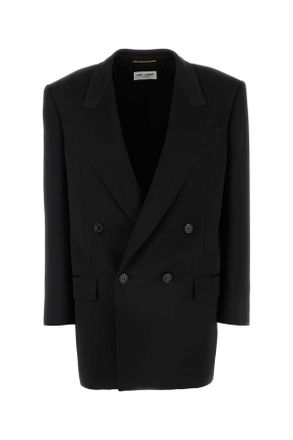 Saint Laurent Black Satin Blazer