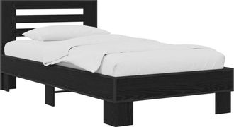 vidaXL Estructura De Cama Con Cabecero Roble Negro 80 X 200 Cm Vidaxl