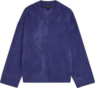 Rag & Bone Rag & Bone Jada V-neck Brushed Cashmere Jumper - Blue - S (UK8-10 / S)