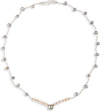 Isshī Desnuda Freshwater Pearl Station Necklace in Shield at Nordstrom, Size 2