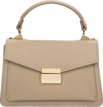 Estro & Luminara Handbags, female, Beige, Size: ONE SIZE Womens Small Beige Satchel Handbag made of Premium Italian Genuine Leather Estro Er00117536