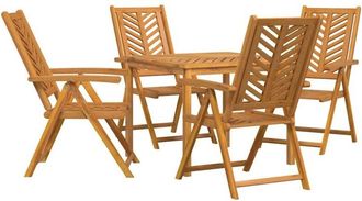 vidaXL Vidaxl - Conjunto De Comedor De Jard&iacute;n 5 Pcs Marr&oacute;n 90 X 90 X 74 Cm