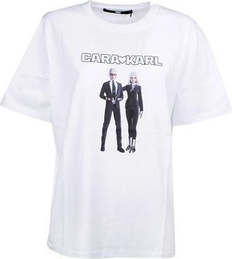 Karl Lagerfeld Avatar T-shirt - Heren - T-shirts - Wit - L - Katoen - Tops