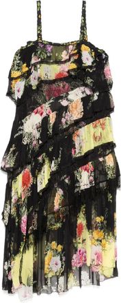 Camilla Abito Adorned In Alexandria asimmetrico con pizzo - Nero