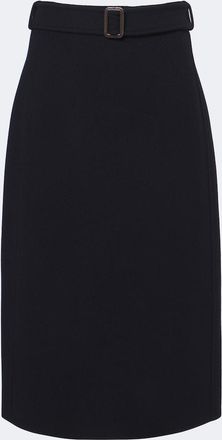 Max Mara Belted virgin wool midi skirt