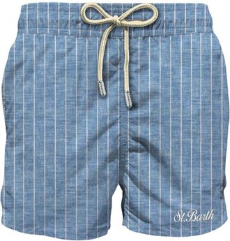 MC2 Saint Barth Syr 0001-00489L.00489L Zwembroek - Heren - Strandmode - Blauw - L - Linnen - Badmode