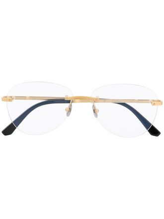 Cartier Bril met piloten montuur - Wit