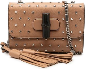 Gucci Pre-owned Gucci Small Calfskin Studded Miss Bamboo Crossbody Ladies 70SVJ80GC4ARSN6N