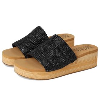 Skechers Summers Salt Spray Sandal Womens Black Raffia Slip On HTAT1876