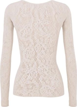 Wolford Rose Net Top - Dames - Longsleeves - Beige - M - Wol - Tops