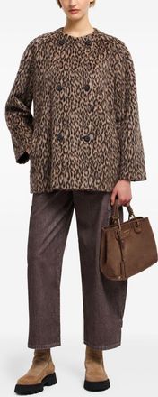 Emporio Armani Womens Wool Double-breasted Coat - Tan - Size EU 44 (Womens)