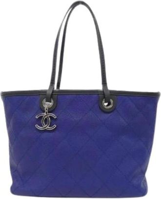 Chanel Pre-owned Tote Bags, female, Blue, Size: ONE SIZE Pre-owned Vintage Tote Bag