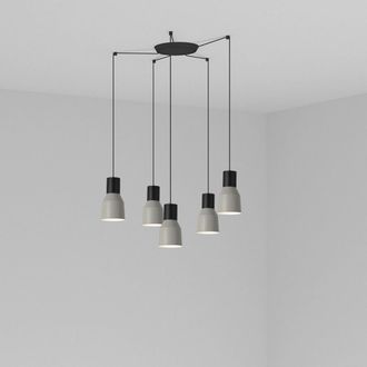Faro Barcelona Kombo L&aacute;mpara Colgante Gris &Oslash;120 5l 68591-5l