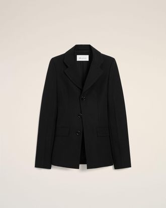 Ami Black New Wool Single Breasted Fitted Jacket Black - 32 - for Women