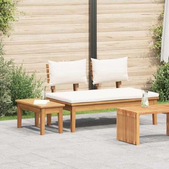 vidaXL Banco De Jard&iacute;n 2 Pcs Marr&oacute;n Madera Maciza De Teca Vidaxl