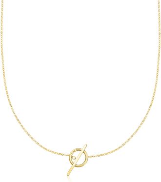 RS Pure by Ross-Simons Italian 14kt Yellow Gold Charm-Compatible Toggle Necklace