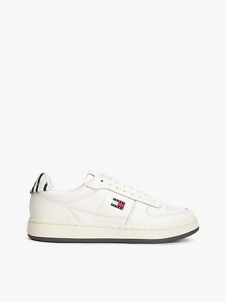 Tommy Hilfiger Zebra Heel Leather Archive Court Trainers