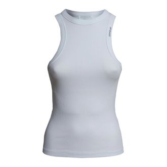 Dondup Sleeveless Tops, female, White, Size: XS America Slim Fit Rib Tank