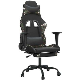 vidaXL Silla Gaming Masaje Reposapi&eacute;s Cuero Sint&eacute;tico Negro Camuflaje Vidaxl