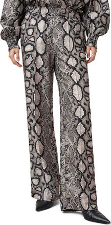 AllSaints Snakeskin Print Charli Pants in Flow Ecru White at Nordstrom, Size 6 Us