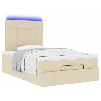 vidaXL Estructura De Cama Otomana Colch&oacute;n Tela Crema 120x190 Cm Vidaxl