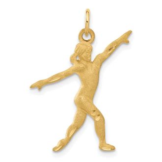 Diamond2Deal 14k Yellow Gold Gymnast Charm