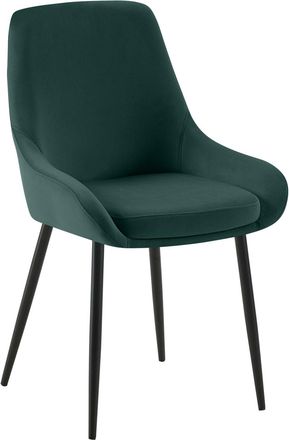 Clp Silla de comedor con patas de metal y asiento de Terciopelo Verde